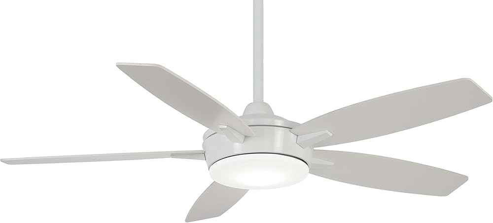 F690L-WH Espace 52 Inch Ceiling Fan with Integrated 18W Dimmable LED Light in White Finish
