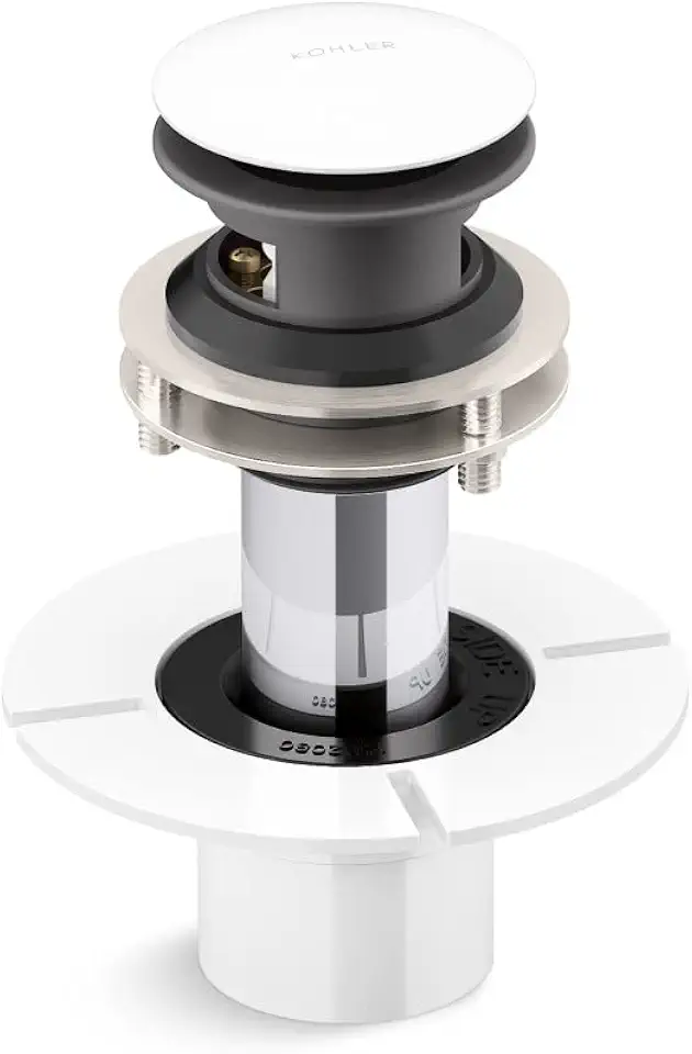 Kohler 25863-0 K-25863-0 SnapFlo Toe-Tap Bath Drain, White