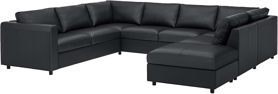 Ikea VIMLE u-shaped sofa, 6 seat, with open end/Grann/Bomstad black