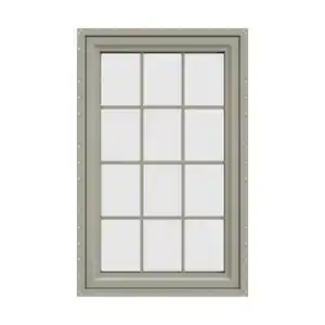 JELD-WEN 29.5 in. x 47.5 in. V-4500 Series Desert Sand Vinyl Left-Handed Casement Window with Colonial Grids/Grilles