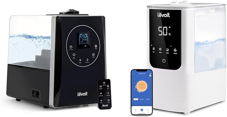LEVOIT 6L Warm Cool Mist Ultrasonic Humidifier Bundle with 4.5L Smart Warm Cool Mist Humidifier for Bedroom and Home