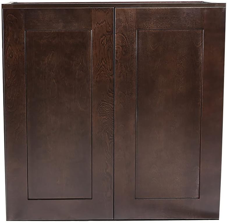 Design House 543058 Brookings Unassembled RTA (Ready-to-Assemble) Shaker Style Wall Kitchen Cabinet, 27x36x12, Espresso