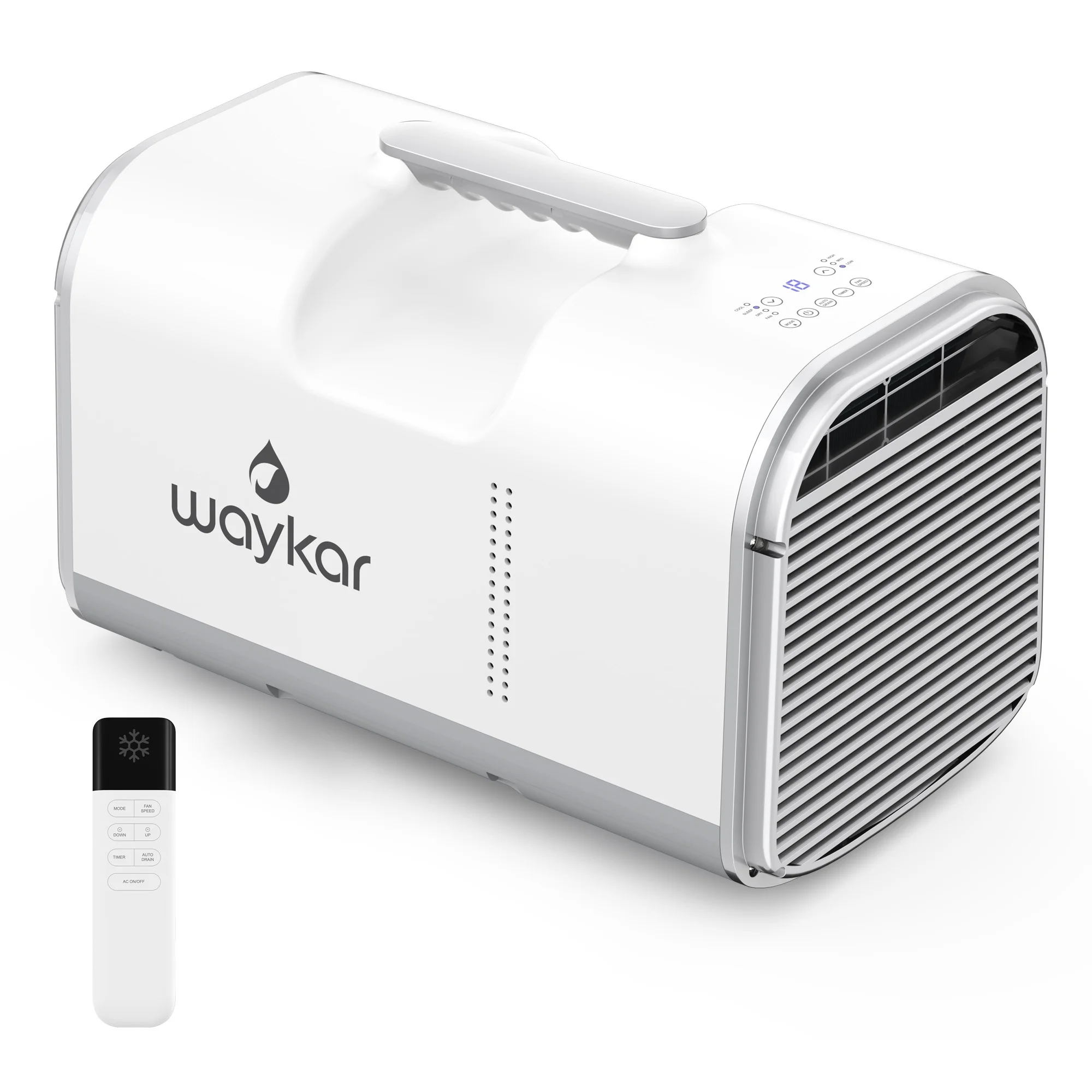 Waykar 4500BTU Portable Air Conditioner - Ideal for Tent, Camping, RV, Covers up to 130 Sq. Ft., Low Noise, Remote Control, Features Cooling, Dehumidifying, Fan in Compact 3-in-1 AC Unit - AC Powered.