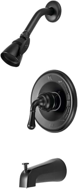 Kingston Brass KB630 Magellan Tub and Shower Faucet, Matte Black