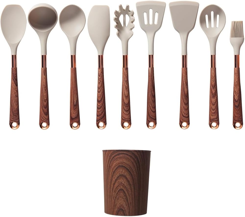 DFHBFG Kitchen Utensil Sets Non-Stick Long Shank Matter Mixture Shovel Dinnerware, 10 pieces