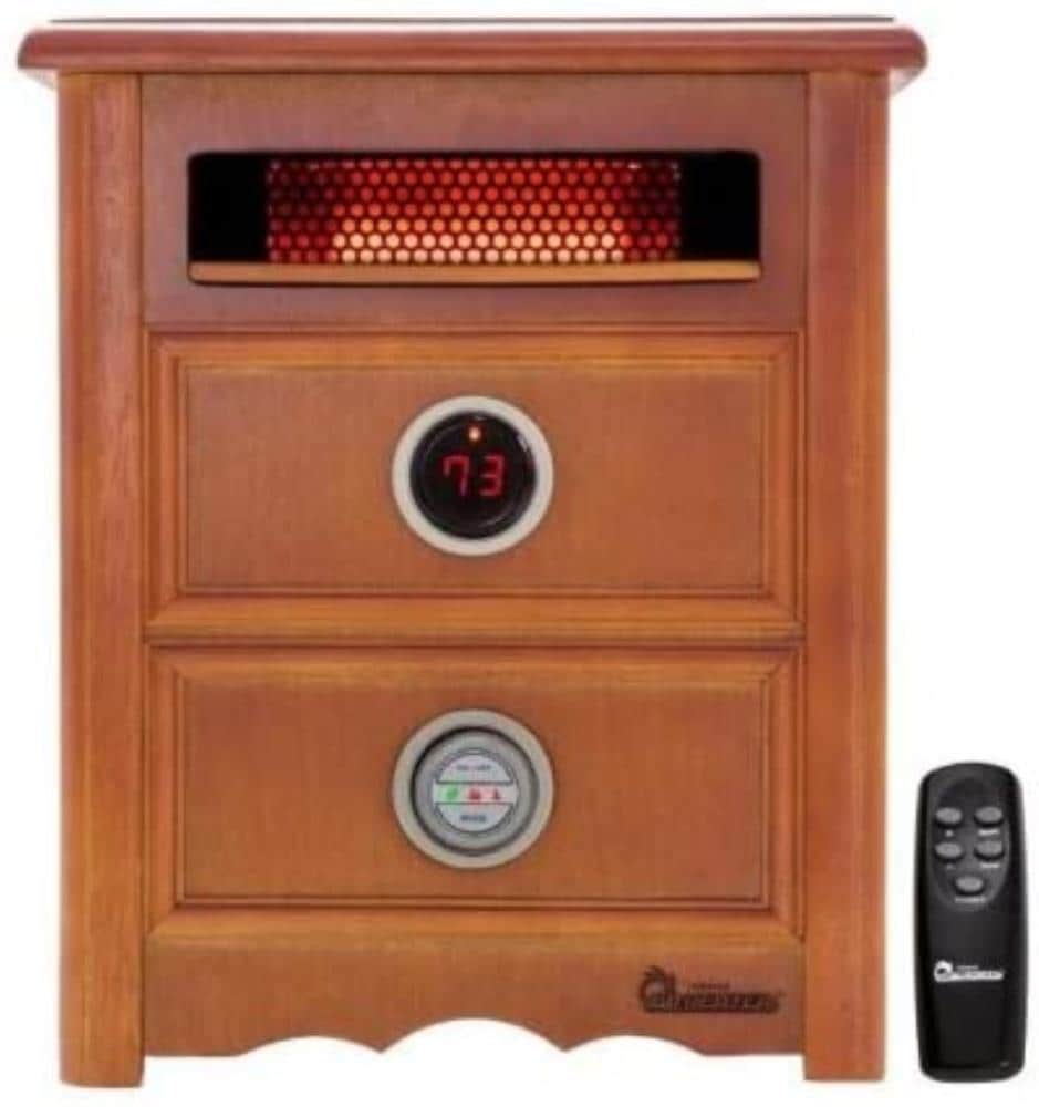 Dr. Infrared Heater Up to 1500-Watt Infrared Quartz Cabinet Indoor Electric Space Heater with Thermostat and Remote Included