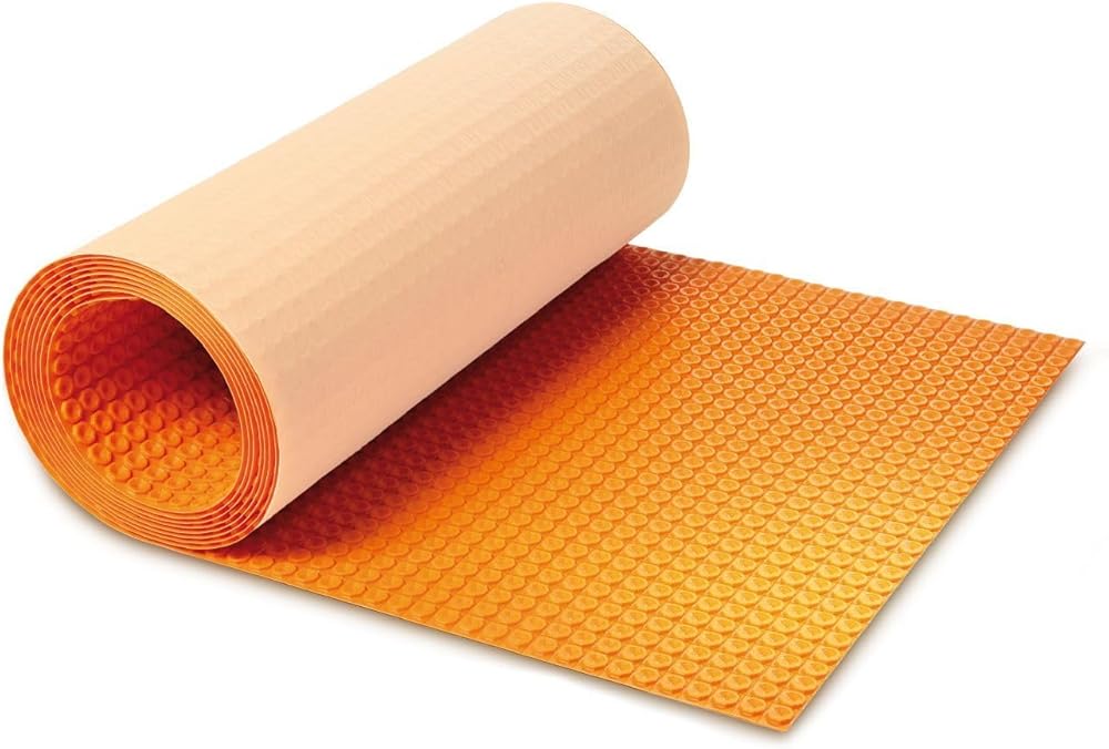 Schluter Ditra-Heat Electric Floor Heating Membrane with Uncoupling, Waterproofing, Vapor Management and Load Support - Ideal for Tiles and Stone - 1/4-Inch Thickness, 134.5 Square Feet Roll - DH512M