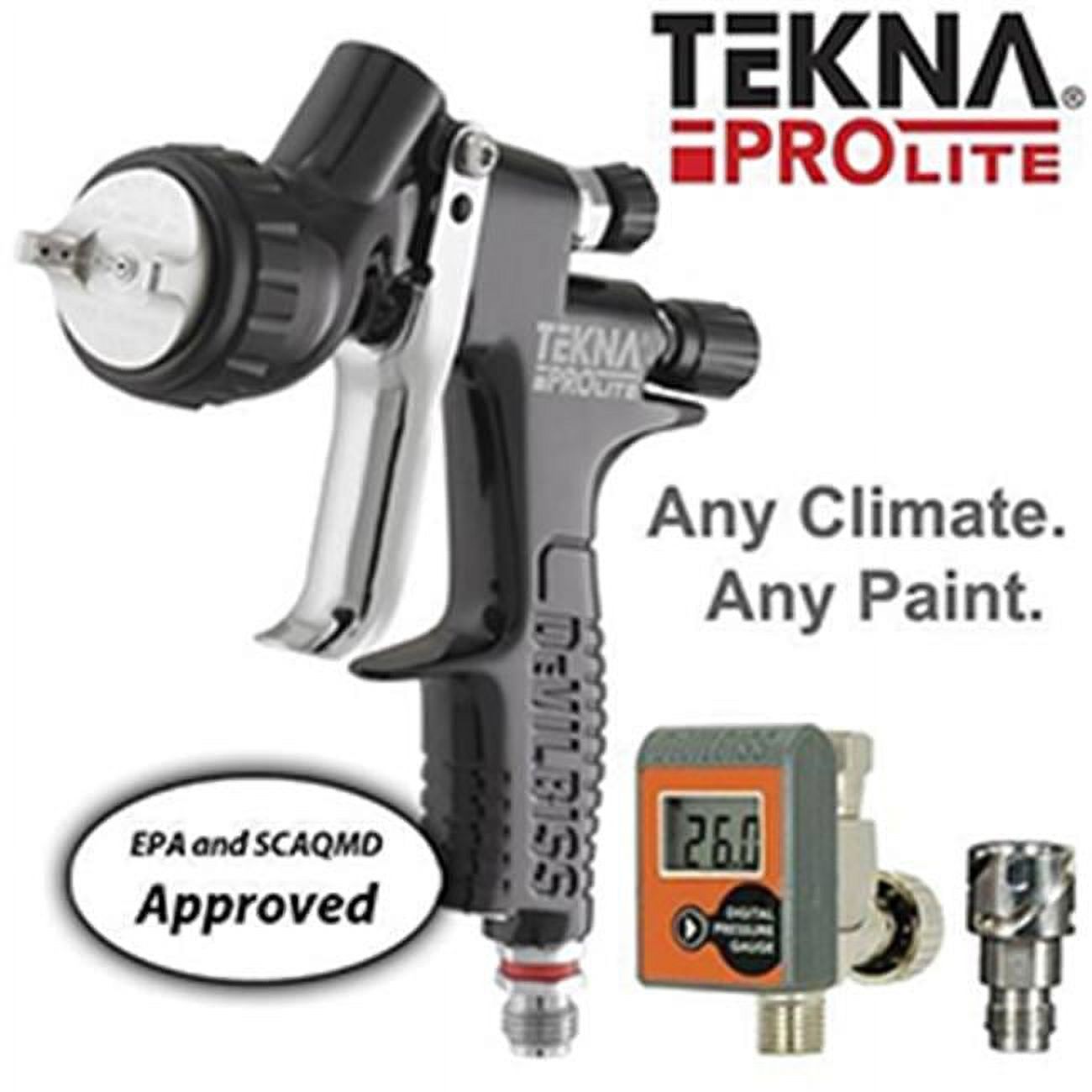 Tekna  1.3 & 1.4 mm HV30 Cupped Forged Aluminum Prolite Gravity Spray Gun