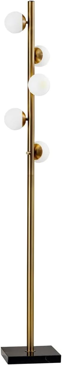 Adesso 4272-21 Doppler LED Tree Lamp, 65 in., 5 x 3W G9 LED, Antique Brass Finish, 1 Floor Lamp