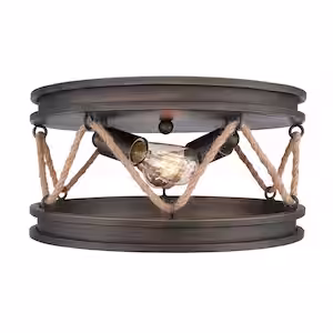 Golden Lighting Chatham 2-Light Gunmetal Bronze Flush Mount