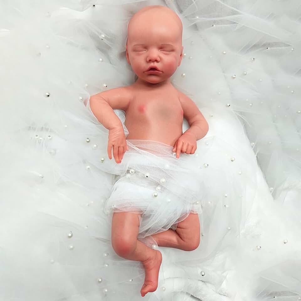 17 Inch Realistic Reborn Baby Dolls Full Body Silicone Newborn Baby Red Body Sleeping Girl Fake Baby for Artist Collector