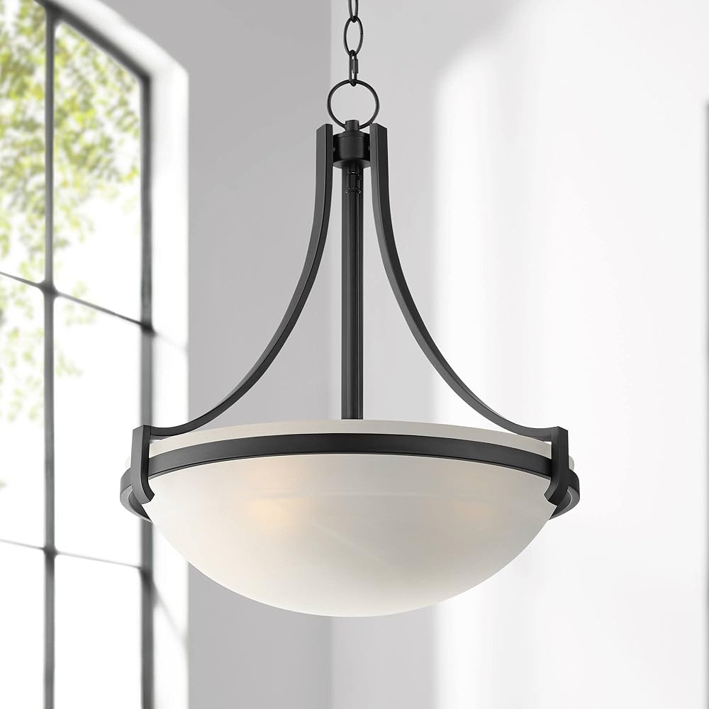 Regency Hill Marmelized Black Metal Pendant Chandelier 20