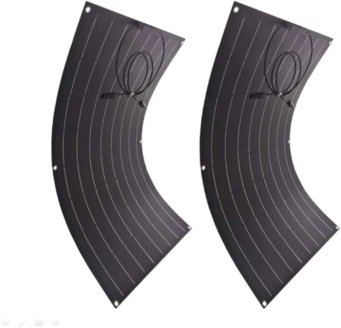 18V 12V 200W Solar Panel (2X100W), Semi Bendable Water-Resistant Solar Charger for RV, Boat, Cabin,Trailer, Other Off Grid Applications,12V Battery Charging