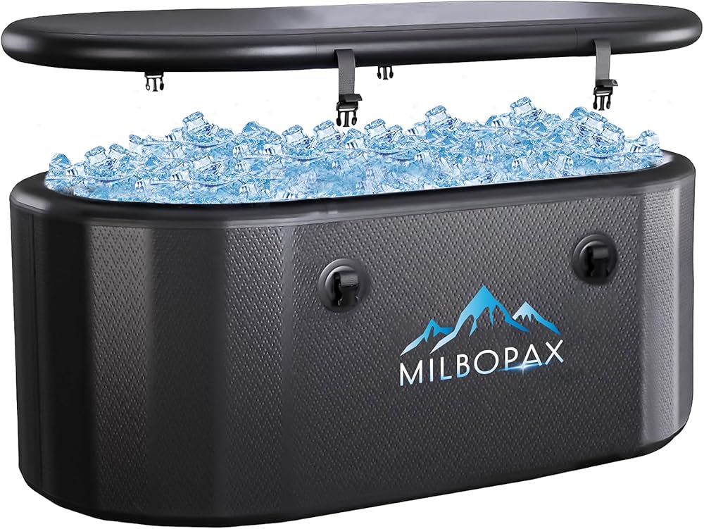 Extra Large Ice Bath for Athletes, Multi-Tier Portable Outdoor Cold Plunge Bathtubs with Lids & Backpack, Recovery Inflatable Cold Water Pool, Collapsible Cold Tub for Ice Pod,Home, Gym, Indoor