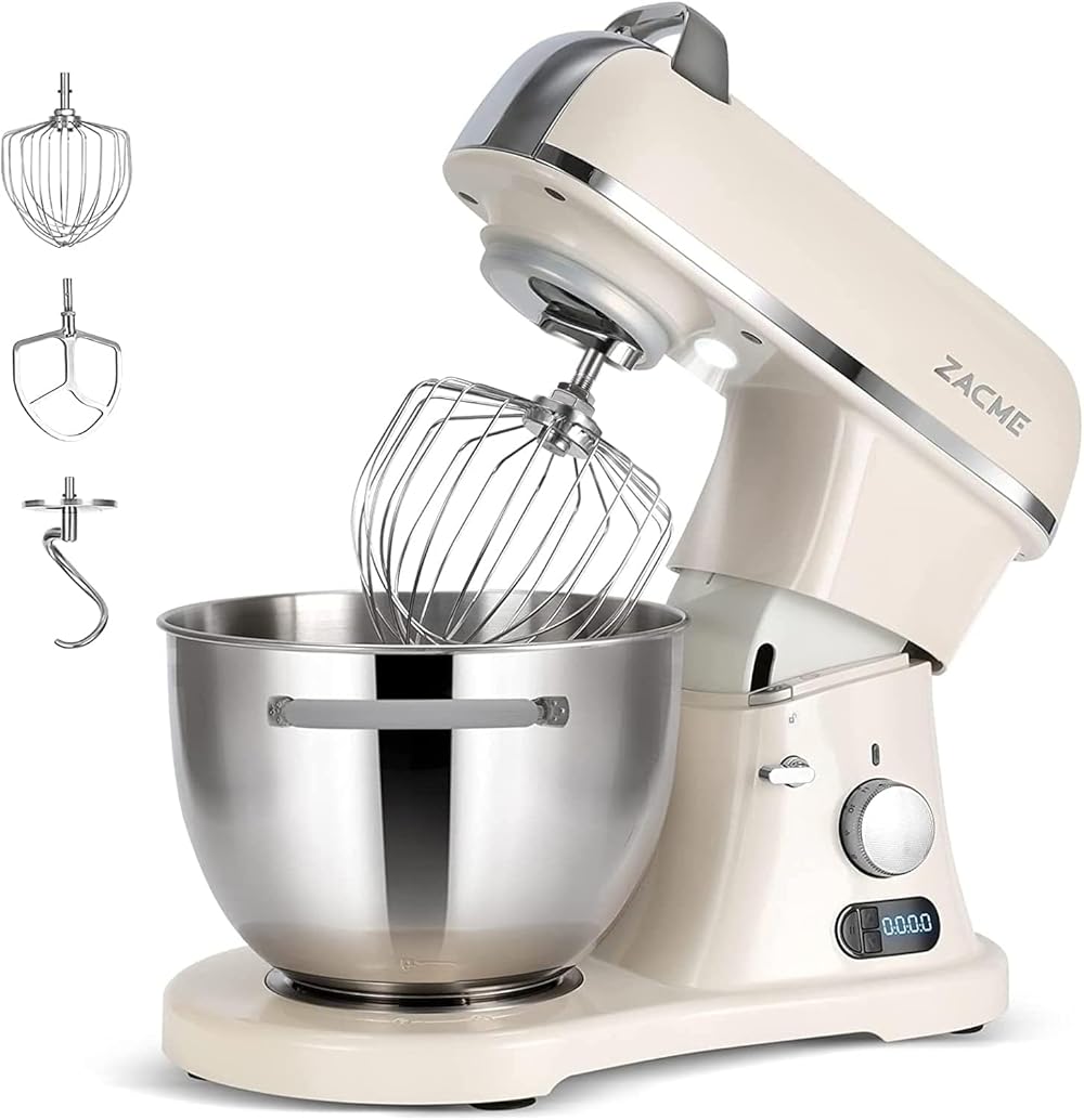 8.4QT Commercial Stand Mixer 800W with NSF Certified and Aluminum die casting, Kitchen Electric Mixer Metal Food Mixer with Stainless Steel 8L Bowl, Dough Hook, Whisk and Beater