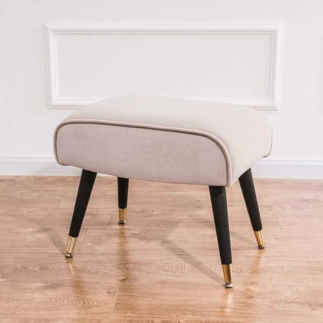 Modern Rectangular Ottoman Soft Padded Velvet Footstool Dressing Chair - Decorative Furniture Soft Compact Stool A 20 x 13 x 18 inches