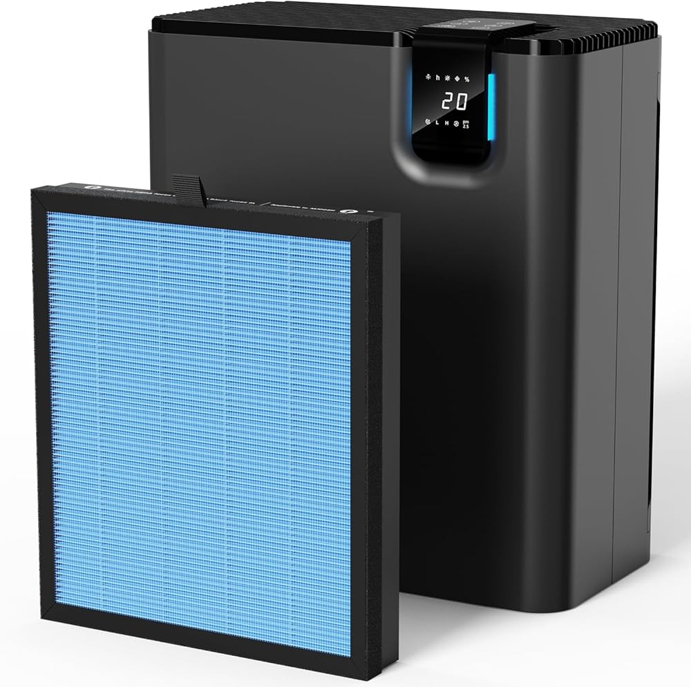 POMORON MJ005H Air Purifier for Home(One 3-Layer Original Filter Included) and One 4-Layer Premium Filter(1 Pack)