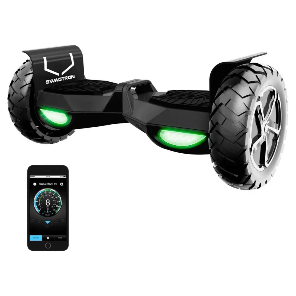 SWAGTRON Swagboard Outlaw Off-Road T6 – Handles Over 420 LBS, Up to 12 MPH, 10 Rugged Tires