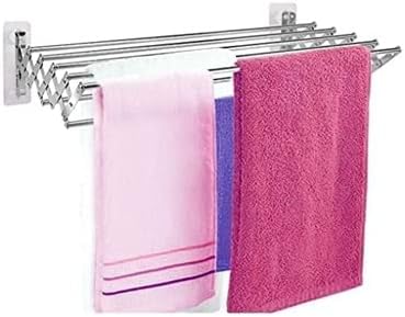 Wall Mounted Adjustable Clothes Airer Indoor Laundry Drying Rack Foldable for Storage Retractable Hangers Space Saving (Size : 60cm/23.6in)