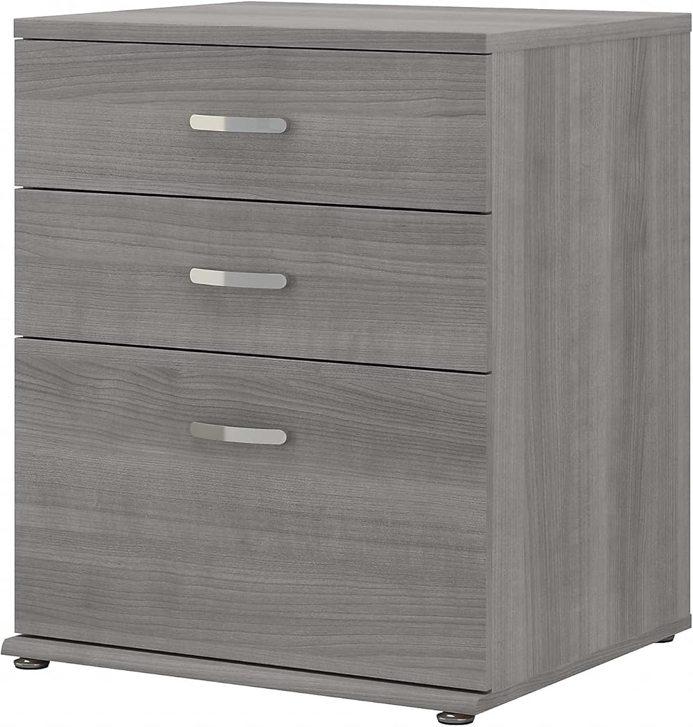 Bush Business Furniture Universal 34-inch Floor Storage Cabinet with Drawers, Platinum Gray (UNS328PG)