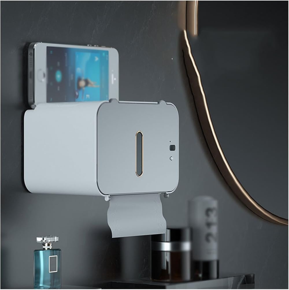 Tissue Box Charging Automatic Induction Paper Bathroom Paper Roller Toilet Paper Holder Wall Mounted(C)