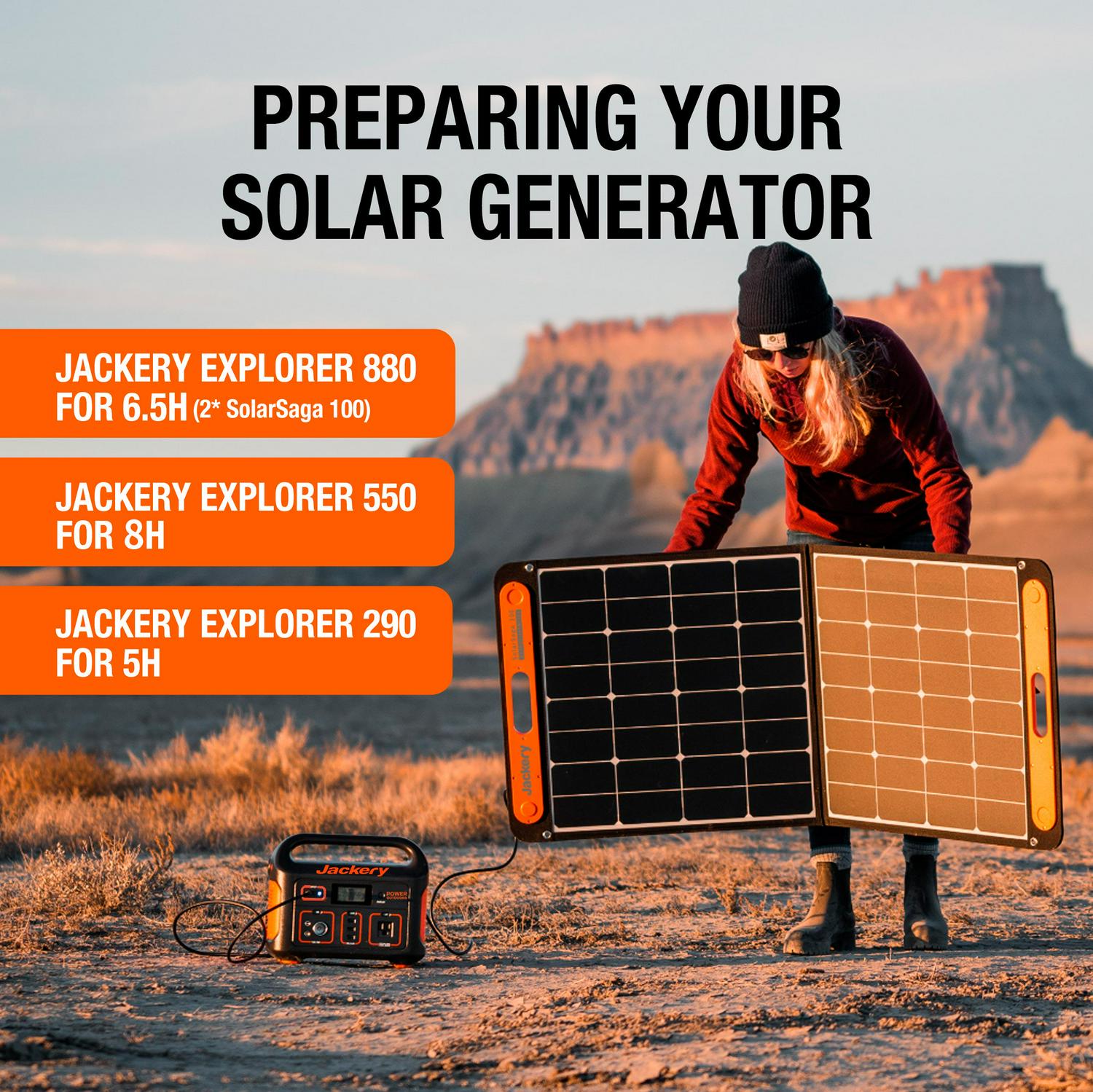 Jackery SolarSaga 100W Solar Panel 24-in x 21-in x 1-in 100-Watt Portable Solar Panel
