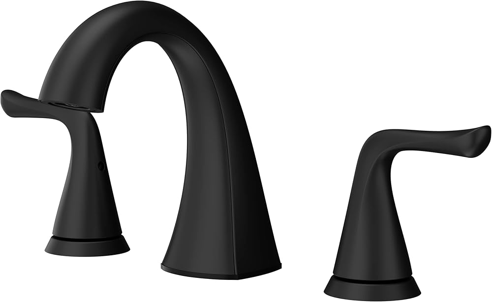 Pfister Willa Bathroom Sink Faucet, 8-Inch Widespread, 2-Handle, 3-Hole, Spot Defense Matte Black Finish, LF049MALSDB