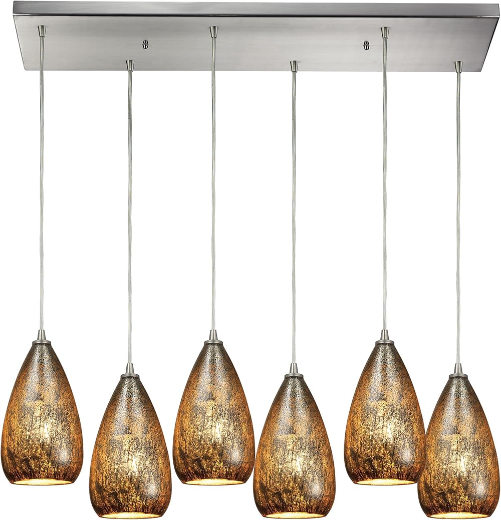10254/6RC Pendant Light, Satin Nickel