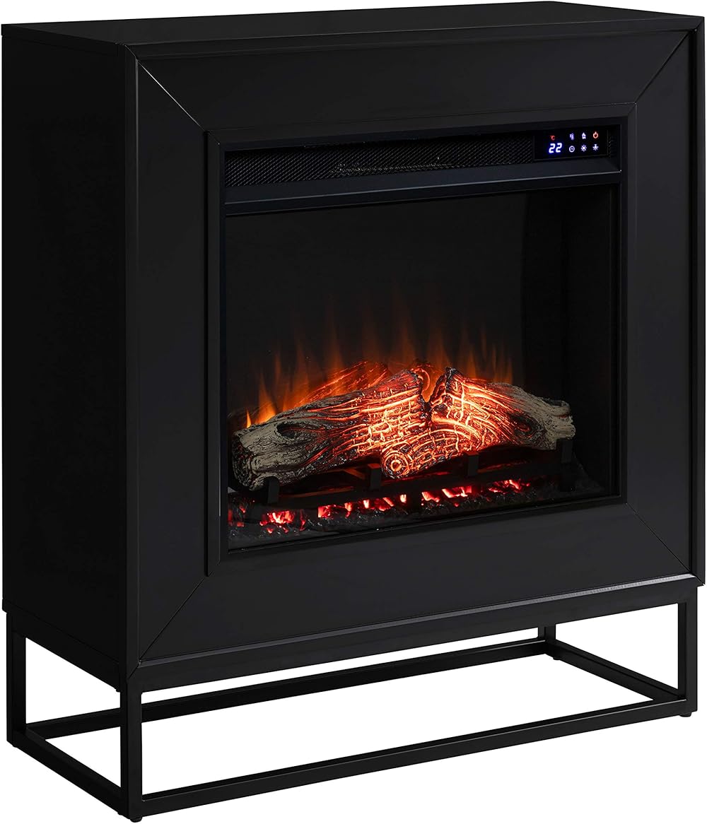 SEI Furniture Holly & Martin Frescan Electric Fireplace, New Black