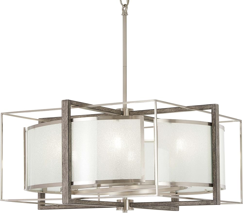 Minka Lavery Pendant Ceiling Lighting 4567-098 Tyson's Gate, 6-Light 360 Watts, Brushed Nickel