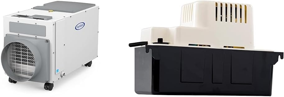 AprilAire E100C 100-Pint Dehumidifier and Little Giant 80 GPH Condensate Pump Bundle