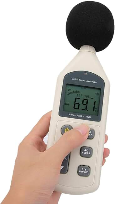 Sound Level Meter, Noise Measure Device Digital USB Sound Pressure Tester, Handheld for Monitoring Controlling Checking