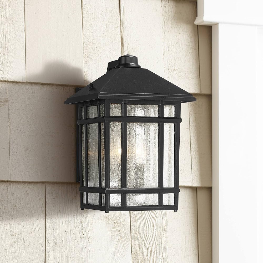 Jardin du Jour Sierra Craftsman Modern Outdoor Wall Light Fixture Black 15 1/4