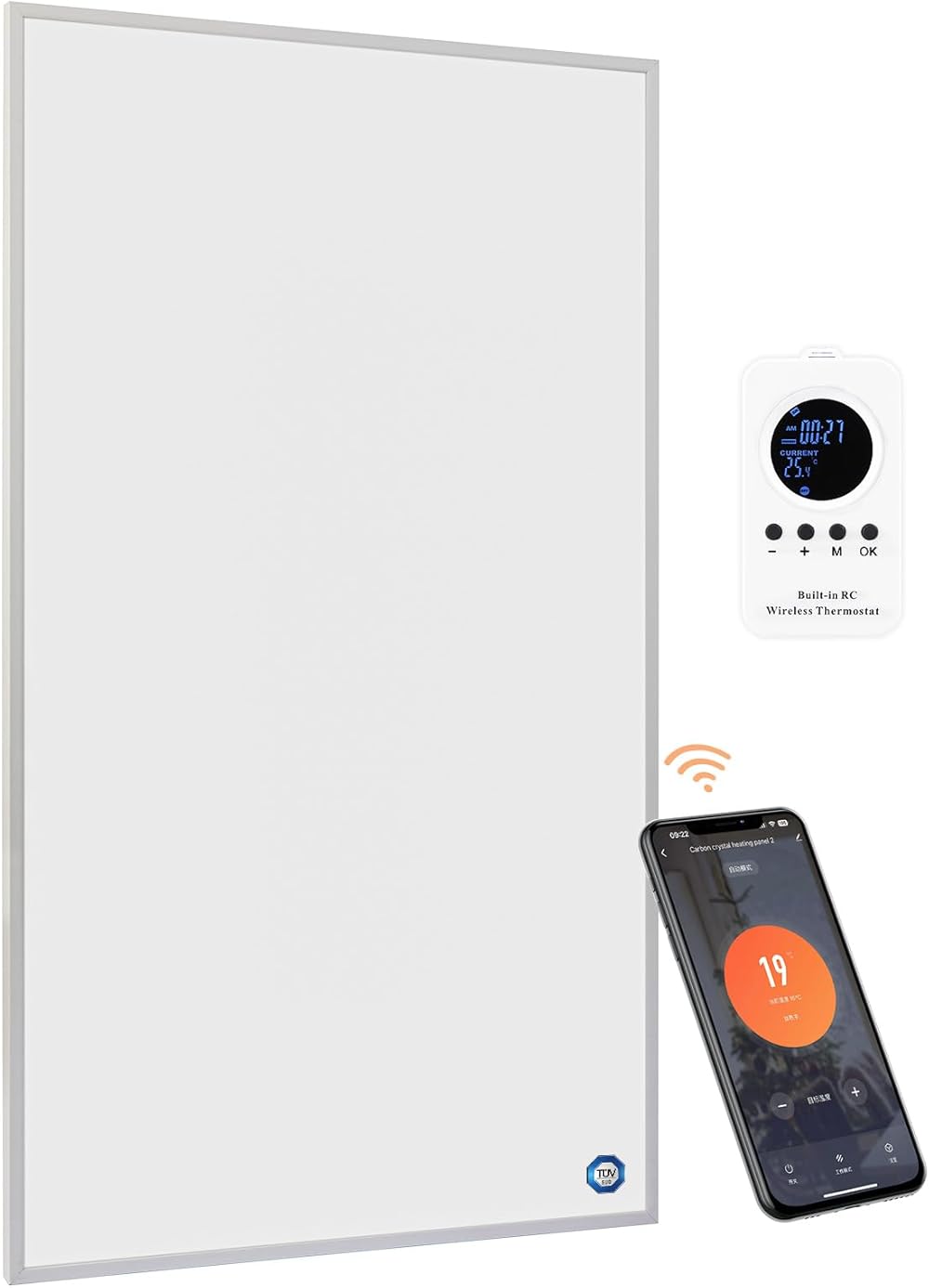 Space Heater 600 Watt, Infrared Heaters for Indoor Use, New Electric Space Heater Reach Operating Temperature 248℉ in 3 Minutes, Suitable for 86 sq.ft-162 sq. ft Indoor, Wall-mounted, APP Control