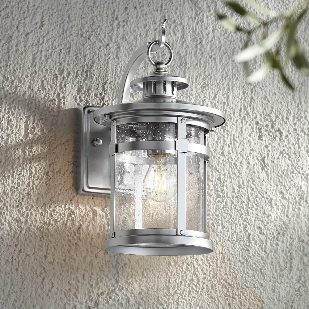 Callaway Modern Industrial Outdoor Wall Light Fixture Chrome 11 3/4