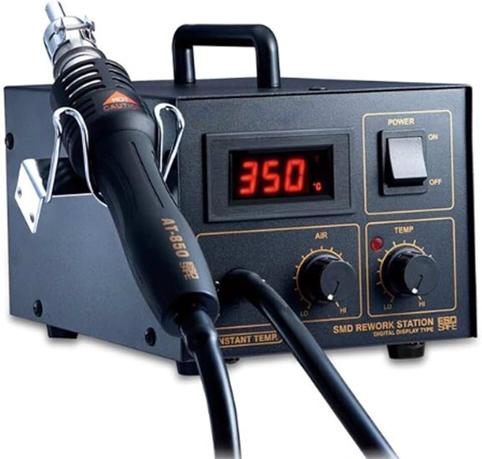 550 W Hot Air Rework Station Hot Air Gun Soldering Station with 2 Nozzle for Desoldering Tool(220V)