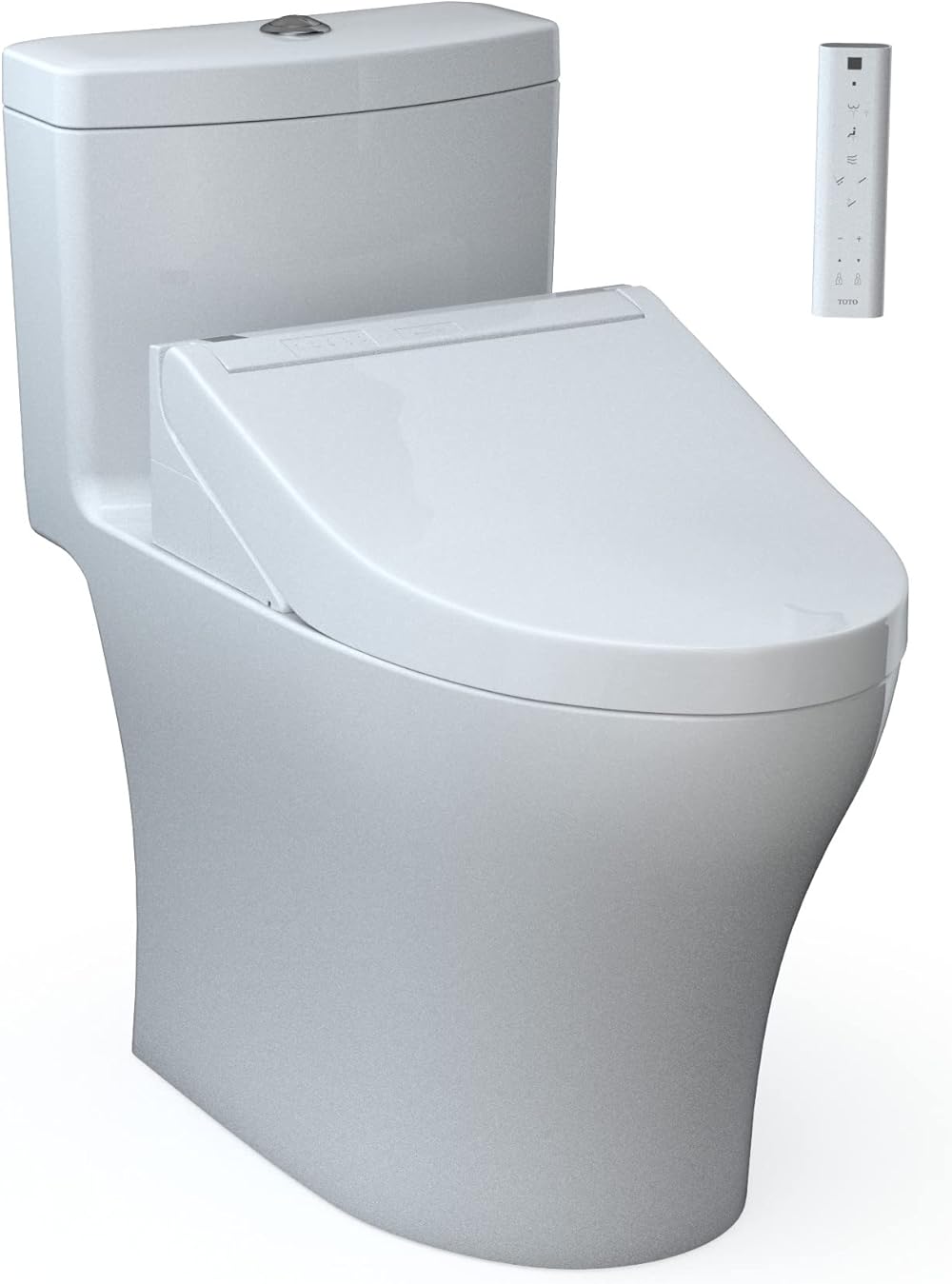 TOTO® WASHLET®+ Aquia® IV One-Piece Elongated Dual Flush 1.28 and 0.9 GPF Toilet and WASHLET C5 Bidet Seat, Cotton White- MW6463084CEMFGN#01