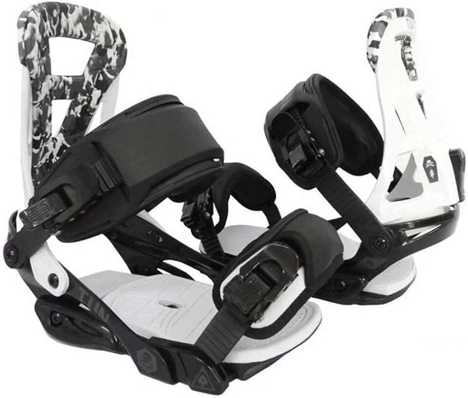 Outdoor Adjustable ski Shoes - Hiking Snowshoes Snow Shoes Ski Skates for Men and Women,Lightweight Snowshoes,Mini Ski Skates Ski Equipment（Black and White） (Color : Medium)