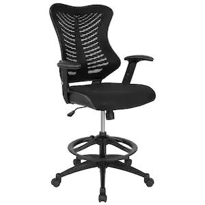 Carnegy Avenue Mesh Adjustable Height Drafting Chair in Black
