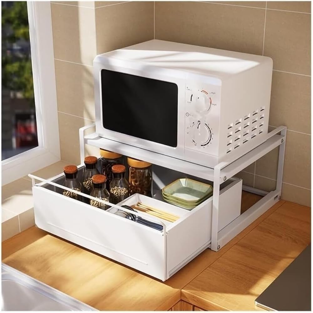 Microwave Stand Microwave Oven Rack Microwave Rack Countertop Microwave Rack Storage Seasoning Shelving Oven Shelf Microwave Stand With Drawer For Desktop Storage Microwave Shelf Microwave Stand Shelf