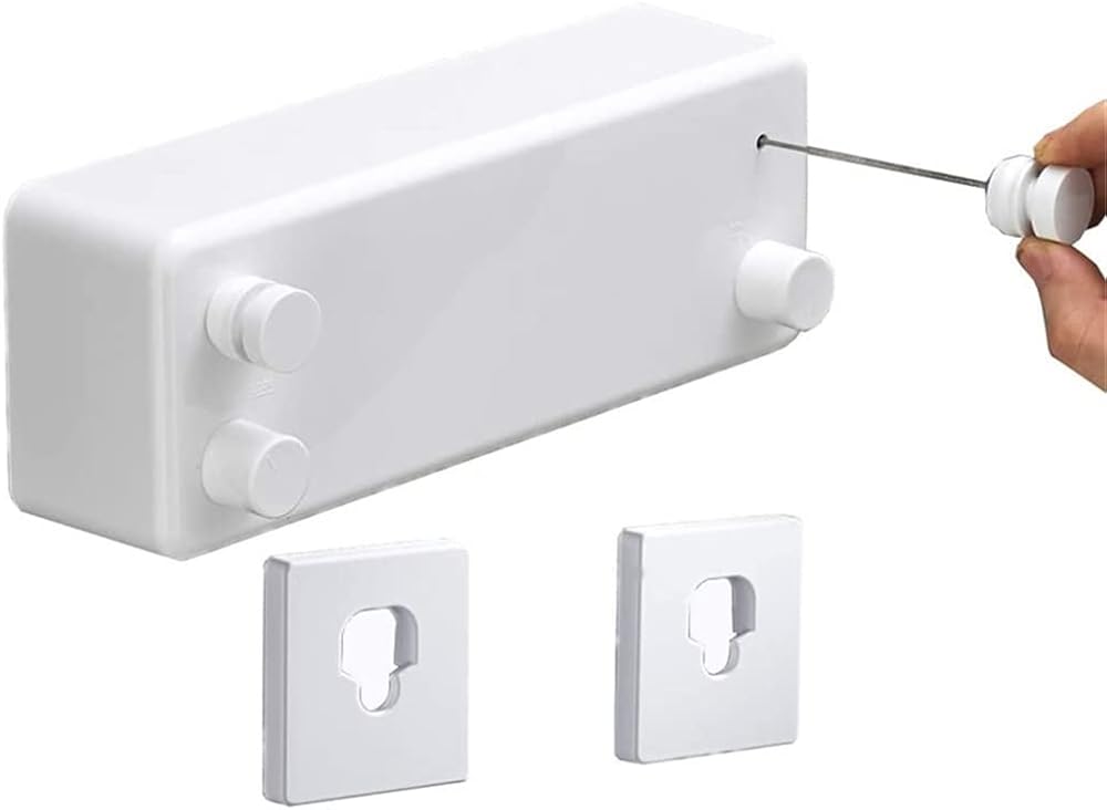 CHCDP Clothes Line Dryer Retractable Bathroom Accessories White Clothesline Rack Laundry Dryer Double Layer Stretch Tools, rohin-56