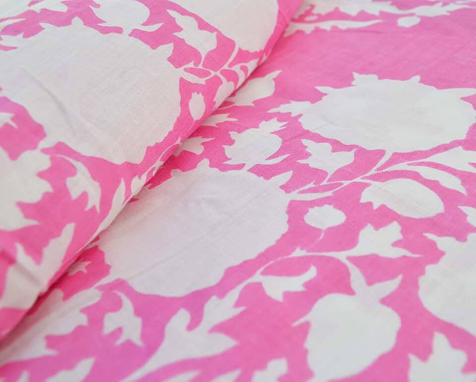 Scrren Print Dressmaking by The Yard Fabric 100% Cotton Floral Print Fabric for Sewing Crafting Ethnic Running Natural Dye Sanganeri Indian Fabric by The Yard 485 (50 Yard pre Cut)