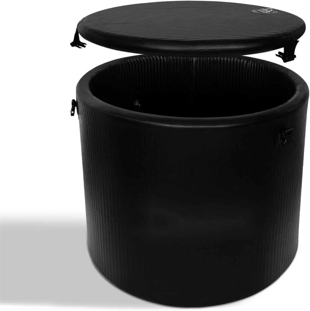 Cold Plunge Tub | Inflatable Ice Bath Tub for Athletes | Water Chiller Compatible| Long-Lasting Insulation | 101 Gallon Portable Cold Plunge with Lid | Outdoor & Indoor