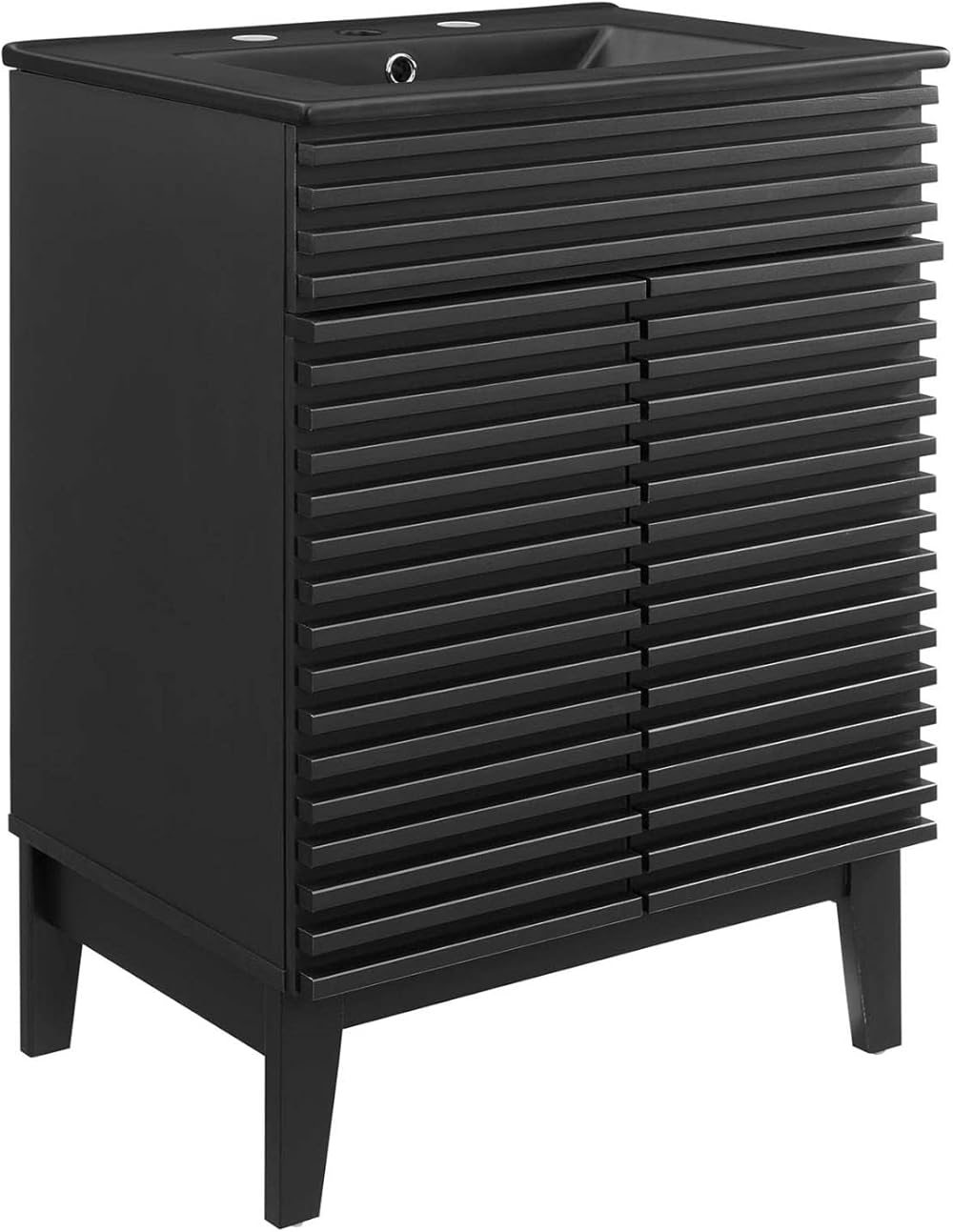 Modway Render Vanity with Sink-Floor, 24 Inch, Black Black