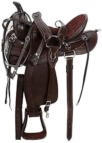 Empire Saddlery Premium Leather Western Barrel Racing Adult Horse Saddle Size 14