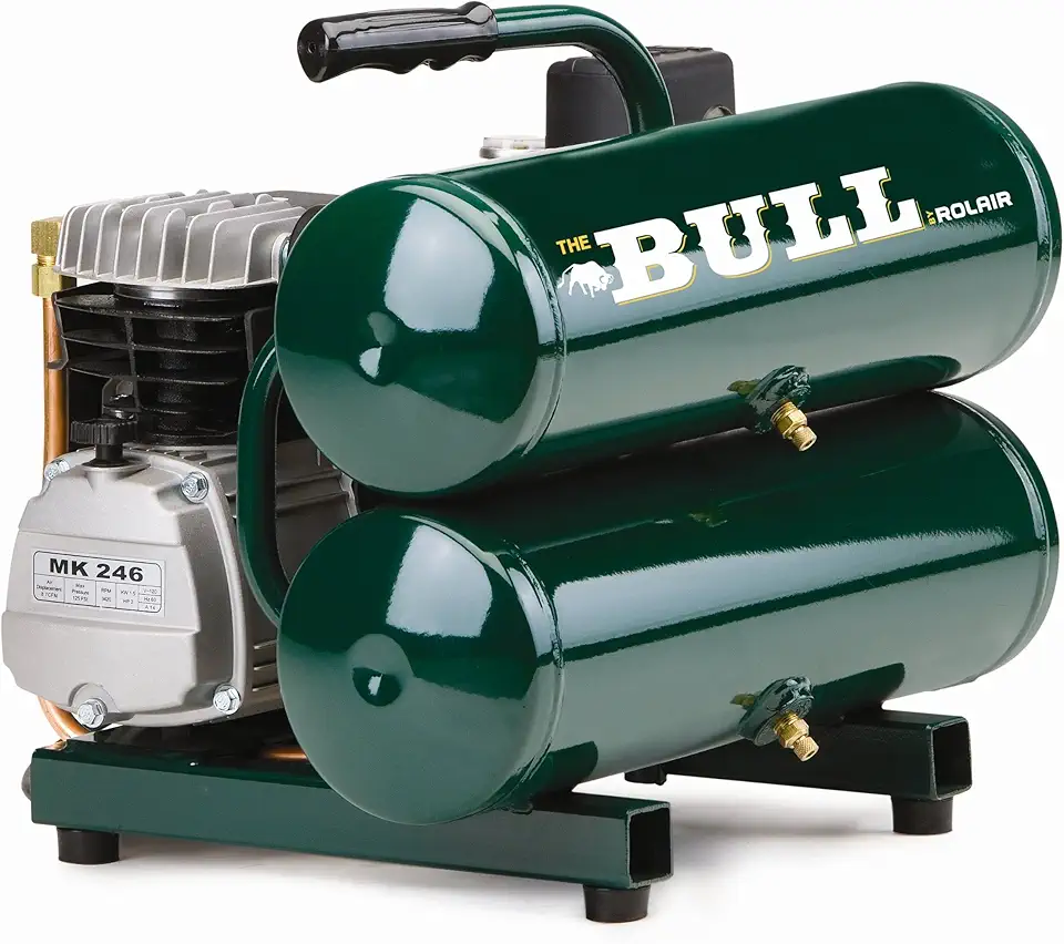 Rolair FC2002 2 HP Twin Stack Compressor with Overload Protection and Manual Reset