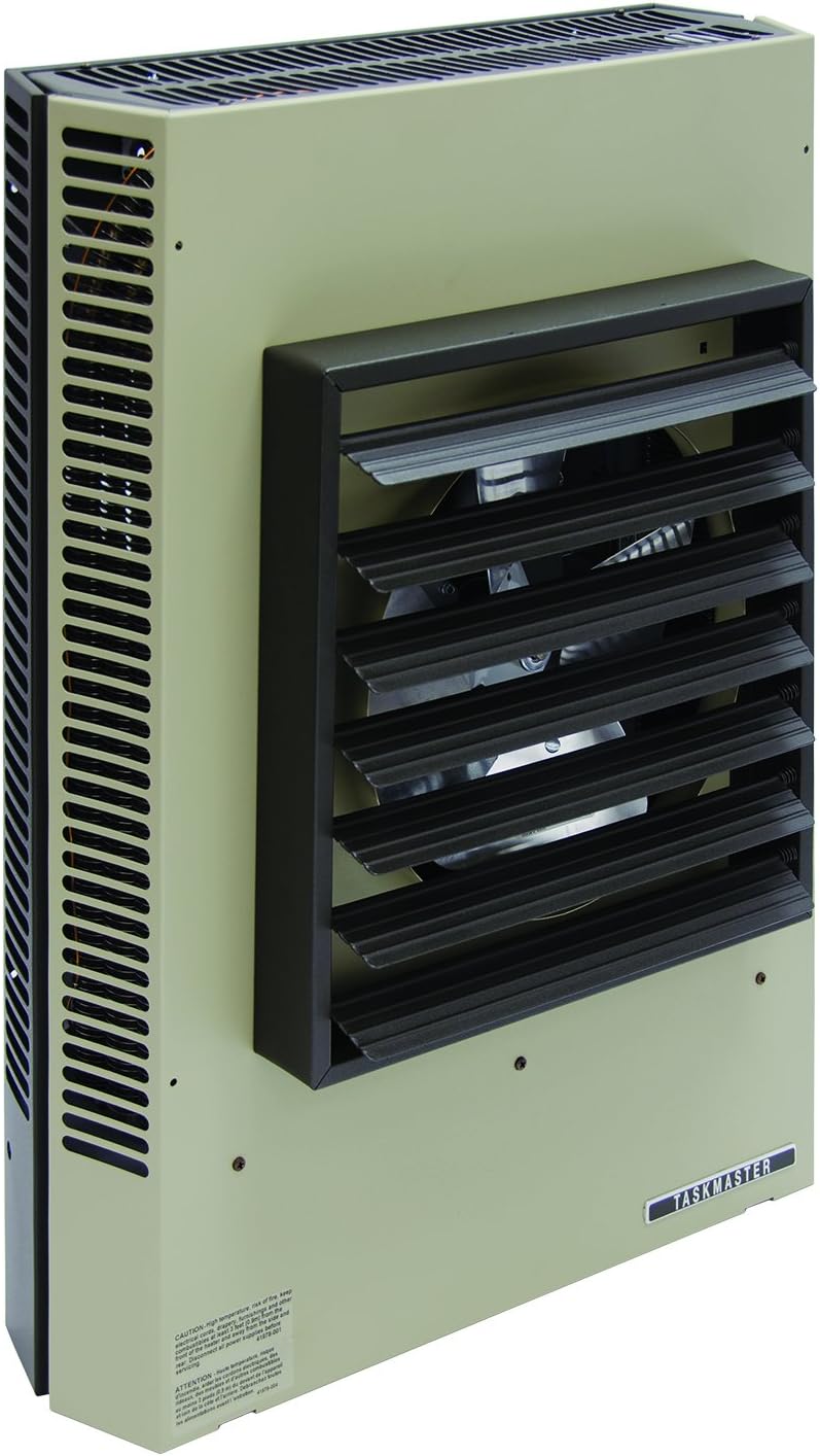 TPI HF2B5107CA1L Taskmaster 5100 1/3-Phase Standard Fan Forced Unit Heater, 25.6/19.2 Btu/hr Capacity, 208/240 VAC, 31.3/27.1 A, 7.5/5.6 kW, Beige, with a Bronze Coated Grill Finish