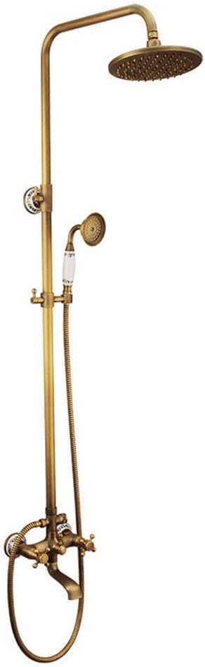 Shower Set Adjustable Copper Shower Shower Spray Rainfall Brass Bathroom Shower Faucet Wall Mounted Antique Handheld Spray Head Thermostatic Bathtub Shower Faucet