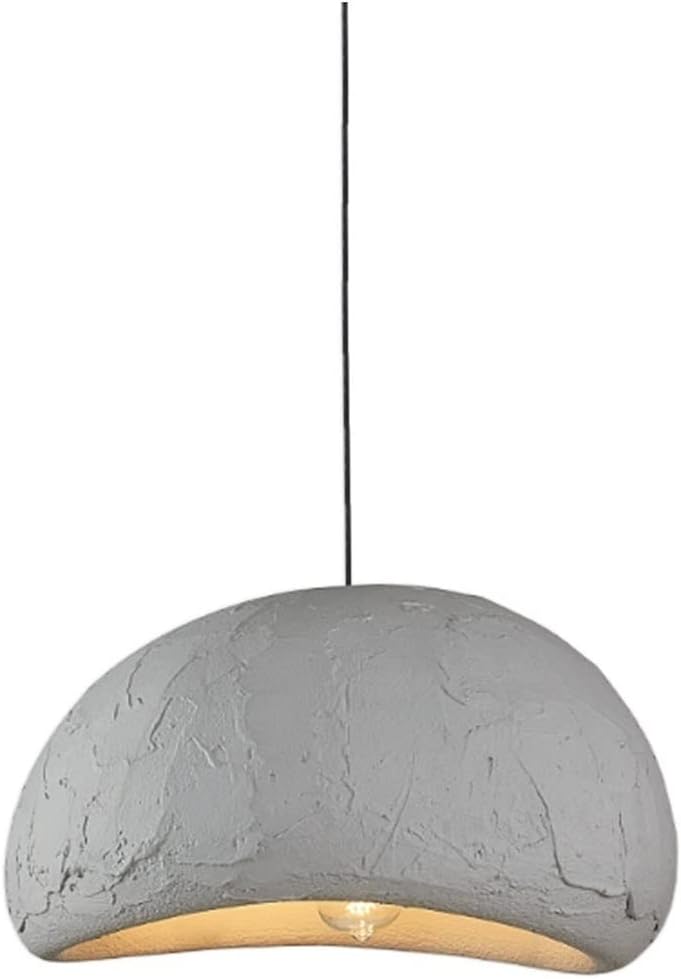 23.6In Stylish Bird's Nest Slight Modern Resin Hanging Lamp Japanese Style E27 Chandeliers Creative Concrete Polystyrene Shade Kitchen Island Bar Ceiling Suspension Lamp/C/19.6In