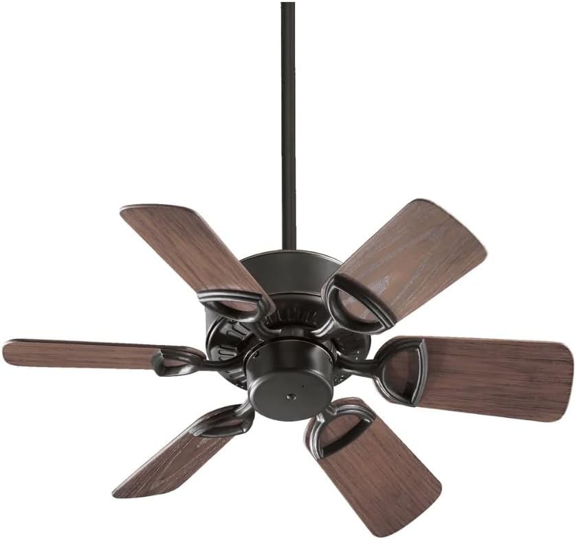Quorum International 143306-95 Estate 6-Blade Patio Ceiling Fan with Walnut ABS Blades, 30-Inch, Old World Finish